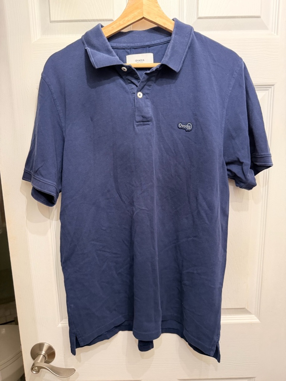 Ovadia Men's Deep Blue Classic Pique Polo